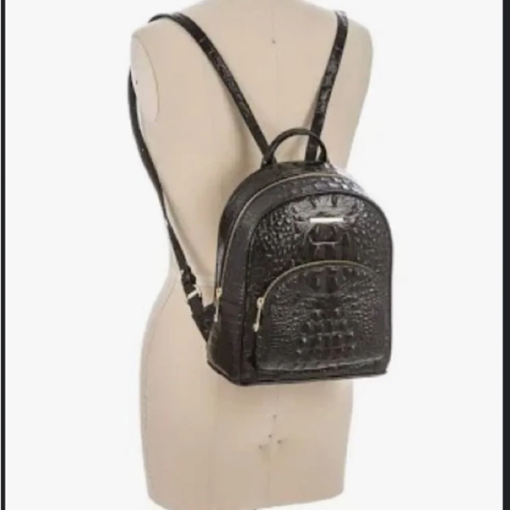 Brahmin Glossy Black Embossed Backpack - Picture 2 of 10